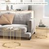 HOMCOM Couchtisch Beistelltisch mit Metallgestell, Stapelbar (Wohnzimmertisch, 2-St, Kaffeetisch), für Wohnzimmer, Gold Bild 5