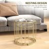 HOMCOM Couchtisch Beistelltisch mit Metallgestell, Stapelbar (Wohnzimmertisch, 2-St, Kaffeetisch), für Wohnzimmer, Gold Bild 4