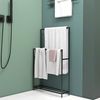 HOMCOM Handtuchhalter Wandmontage, aus Metall, 2-stöckiges Turmregal, für Badezimmer, Schwarz Bild 5