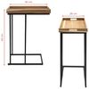 Spetebo Beistelltisch Metall Beistelltisch mit Holz Tablett - 60x45 cm (Anzahl, 1-St, Stück), platzsparend Bild 3