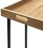 Spetebo Beistelltisch Metall Beistelltisch mit Holz Tablett - 60x45 cm (Anzahl, 1-St, Stück), platzsparend Bild 5