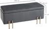 HOMCOM Sitzbank, Polsterbank mit Stauraum, Truhenbank, Stoff, Metall, Gummiholz, Schaumstoff, Dunkelgrau, 100 x 40 x 42 cm Bild 3