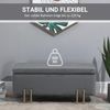 HOMCOM Sitzbank, Polsterbank mit Stauraum, Truhenbank, Stoff, Metall, Gummiholz, Schaumstoff, Dunkelgrau, 100 x 40 x 42 cm Bild 5