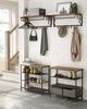 Vasagle Wandgarderobe mit Ablage und 5 abnehmbaren Haken, Holz vintagebraun-schwarz, 80 x 30 x 27 cm Bild 4