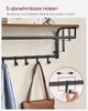 Vasagle Wandgarderobe mit Ablage und 5 abnehmbaren Haken, Holz vintagebraun-schwarz, 80 x 30 x 27 cm Bild 5