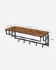 Vasagle Wandgarderobe mit Ablage und 5 abnehmbaren Haken, Holz vintagebraun-schwarz, 80 x 30 x 27 cm Bild 3