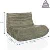 hjh LIVING Sitzsack Bodensofa mit Rückenlehne SITZOLO Bequemer Bodenstuhl Sessel für Schlafzimmer Wohnzimmer, Stoff Petrol Bild 3