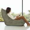 hjh LIVING Sitzsack Bodensofa mit Rückenlehne SITZOLO Bequemer Bodenstuhl Sessel für Schlafzimmer Wohnzimmer, Stoff Petrol Bild 2