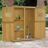 M MCombo Gartenschrank Holz, Gartenhaus Klein Wetterfest, Outdoor Gerätehaus Geräteschuppen, für Außenbereich Balkon Terrasse, 59×127×168 cm, 0912D-F (Natur) Bild 2