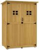 M MCombo Gartenschrank Holz, Gartenhaus Klein Wetterfest, Outdoor Gerätehaus Geräteschuppen, für Außenbereich Balkon Terrasse, 59×127×168 cm, 0912D-F (Natur) Bild 1