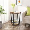 Vasagle Runder Beistelltisch, Kaffeetisch im Industrie-Design, einfacher Aufbau, Sofatisch mit Eisengestell, Tisch für Wohnzimmer, Schlafzimmer, stabil, Holzoptik Vintage von Songmics LET57X Bild 2