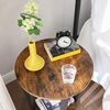 Vasagle Runder Beistelltisch, Kaffeetisch im Industrie-Design, einfacher Aufbau, Sofatisch mit Eisengestell, Tisch für Wohnzimmer, Schlafzimmer, stabil, Holzoptik Vintage von Songmics LET57X Bild 5