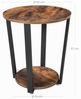 Vasagle Runder Beistelltisch, Kaffeetisch im Industrie-Design, einfacher Aufbau, Sofatisch mit Eisengestell, Tisch für Wohnzimmer, Schlafzimmer, stabil, Holzoptik Vintage von Songmics LET57X Bild 3