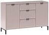 Lomadox Wohnwand LAURO-161, (6-St, Kommode Vitrine Wandregal Lowboard Highboard Couchtisch), Wohnzimmer Set Kaschmir beige modern mit Rillenoptik und Beleuchtung Bild 4
