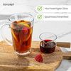 KONZEPT Gläser-Set 6-teilig Latte Macchiato – 300 ml Kaffeetassen, 6-tlg, aus Glas mit Henkel, hitzebeständig & spülmaschinengeeignet Bild 2