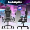 KESSER® Gaming Stuhl Ergonomisch Bürostuhl mit Kopfstütze & Lendenkissen | Racing Gamer Stuhl 150kg belastbar | Armlehne 360° | Drehbarer Schreibtischstuhl Gaming Chair + Gummi-Rollen Schwarz / Grau Bild 2
