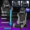 KESSER® Gaming Stuhl Ergonomisch Bürostuhl mit Kopfstütze & Lendenkissen | Racing Gamer Stuhl 150kg belastbar | Armlehne 360° | Drehbarer Schreibtischstuhl Gaming Chair + Gummi-Rollen Schwarz / Grau Bild 3