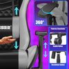 KESSER® Gaming Stuhl Ergonomisch Bürostuhl mit Kopfstütze & Lendenkissen | Racing Gamer Stuhl 150kg belastbar | Armlehne 360° | Drehbarer Schreibtischstuhl Gaming Chair + Gummi-Rollen Schwarz / Grau Bild 4