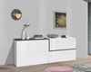 Dmora - Kommode Livio, Küchen-Sideboard, Wohnzimmer-Buffet, 100 % Made in Italy, 210 x 40 x 80 cm, glänzendes Weiß und Schiefer, Bild 5