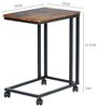 FurnitureR Moderner Rolltisch für Flur, 50 x 35 x 61,5 cm, Vintage-Holzoptik & Metallrahmen, Mobiler Beistelltisch mit Rollen für Eingangsbereich Bild 2