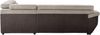 Mivano Ecksofa Speedway / Moderne Couch in L-Form mit verstellbaren Kopfteilen und Ottomane / 262 x 79 x 224 / Zweifarbiger Bezug, platinum/mud Bild 3