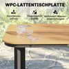 Outsunny Gartentisch Balkontisch mit Metallrahmen, WPC Lamellentischplatte (Terrassentisch, 1-St, Esstisch), für 6 Personen, Braun, 155 x 88 x 72 cm Bild 5