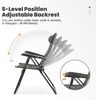 HOMECALL Campingstuhl Gartenstuhl Anglerstuhl Faltsessel Klappstuhl für Wohnwagen Outdoors (UV++ Olefin-Stoff), 5 fach Verstellbarer Rückenlehne, Hochlehner, Gepolsterter, bis 150kg Bild 3