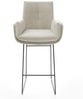 Barstuhl Clea-Flex Webstoff Soft Beige Kufengestell Metall Schwarz Bild 3