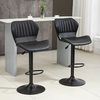 HOMCOM Barhocker 360° drehbare Barstühle (Tresenhocker, 2 St, Drehstühle), Schwarz 48,5 x 55,5 x 90-110 cm Bild 2