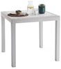 Dmora - Tisch im Freien Marte, Fester quadratischer Regal, Mehrzweck-Gartentisch in Rattan-Optik, 100% Made in Italy, 80x80h74 cm, Weiß Bild 2