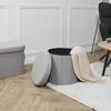 HOME DECO FACTORY, HD0196, graue Faltbare Ottoman-Truhe, Pillen-Modell, Möbel, Sitz, Faltbare Truhe und Bank, 38 x 38 x 38 cm, Sitzhöhe 38 cm, grau Bild 2