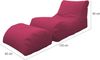 Dmora Moderne Chaiselongue fürs Wohnzimmer, Made in Italy, Sessel mit Fußstütze aus Nylon, Gepolsterter Sitzpuff für Schlafzimmer, 120x80h60 cm, Farbe Fuchsia Bild 3