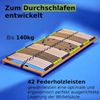 DaMi Lattenrost Relax 90x200 cm – 7 Zonen Lattenrahmen aus Buche mit 6-Fach Härteverstellung – Starr Bild 3