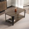 Modern Coffee Table, Walnut & Black, 91 x 40 x 47.5 cm | 100% Melamine Coated Particle Board, 18 mm Thick | Stylish Industrial Design for Home & Office Bild 4