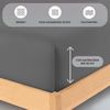 Buymax® Spannbettlaken 120x200 cm Baumwolle 100% Spannbetttuch Bettlaken Jersey, Matratzenhöhe bis 25 cm, Farbe Anthrazit-Grau Bild 3