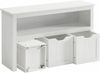 Vasagle Kinderregal, Spielzeugaufbewahrung für Kinder, Spielzeugschrank, mit Rollen, Spielzeugregal, MDF, Weiß, 102 x 30 x 60 cm Bild 2
