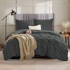 WAVVE Bettwäsche 240x260 3 teilig Anthrazit - Bettbezug 240x260 Set mit Kissenbezüge 65x65 cm, Bettwäsche-Sets 260x240 aus Mikrofaser mit Reißverschluss Weich und Bügelfrei, Grau Bild 5