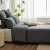 WAVVE Bettwäsche 240x260 3 teilig Anthrazit - Bettbezug 240x260 Set mit Kissenbezüge 65x65 cm, Bettwäsche-Sets 260x240 aus Mikrofaser mit Reißverschluss Weich und Bügelfrei, Grau Bild 3