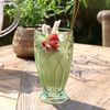 Chic Antique - Wasserglas Trinkglas Glas 350ml Olive Grün mit Muster 61098621 Bild 2