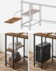 Vasagle Schreibtisch, Computertisch, PC-Tisch, Bürotisch, mit 2 Ablagen auf der rechten oder linken Seite, fürs Büro, Wohnzimmer, Stahlgestell, Industrie-Design, vintagebraun-schwarz, 50x100 cm Bild 5