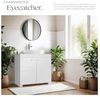 tectake Waschbeckenunterschrank Badezimmerschrank Idris, 2 Fächer, Belastbarkeit 35 kg (60 x 35 x 56 cm) 2 geräumige Fächer Bild 5