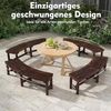 FANTASK Gartenbank für 2-3 Sitzer aufwärts, 325 kg Belastbarkeit, Wetterfeste Bank ohne Rückenlehne, Holzbank mit geschwungenem Design, Außenbank für Hinterhof, Veranda, Garten. Bild 5