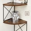 Vasagle Eckregal mit Zickzack-Design mit 5 Ebenen Stahl schwarz / Holzspanplatte vintagebraun, 20 x 20 x 127,5 cm Bild 5