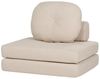 Beliani 'OLDEN' 1-Sitzer Bodensofa mit Schlaffunktion, Beige, Stoff Bild 4