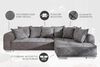 riess-ambiente Ecksofa DECADENCIA 320cm silbergrau · XXL Couch aus Samt inkl. 8 Kissen, Einzelartikel 1 Teile, Big-Sofa in L-Form · Ottomane beidseitig montierbar · Modern Design Bild 5