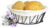 Brotkorb aus Metall mit Stofftasche Brötchenkorb Gebäckschale Obstkorb Bild 1