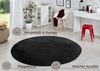 Runder Kurzflor Teppich Uni Fancy rund - schwarz - 133 cm Durchmesser Bild 2