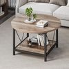 YITAHOME FTLFCT-1004 Couchtisch, Holz, Grau verwaschen, 80D x 80W x 46H cm Bild 2