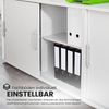 bümö® Schiebetürenschrank mit Schloss | Aktenschrank abschließbar für Ordner | Büroschrank mit Schiebetüren für Akten in Ahorn Bild 5