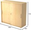 bümö® Schiebetürenschrank mit Schloss | Aktenschrank abschließbar für Ordner | Büroschrank mit Schiebetüren für Akten in Ahorn Bild 2